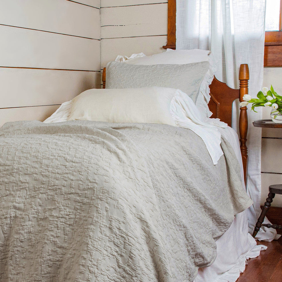 Porto Metalasse Duvet Set, 3 Piece, Light Taupe, Twin