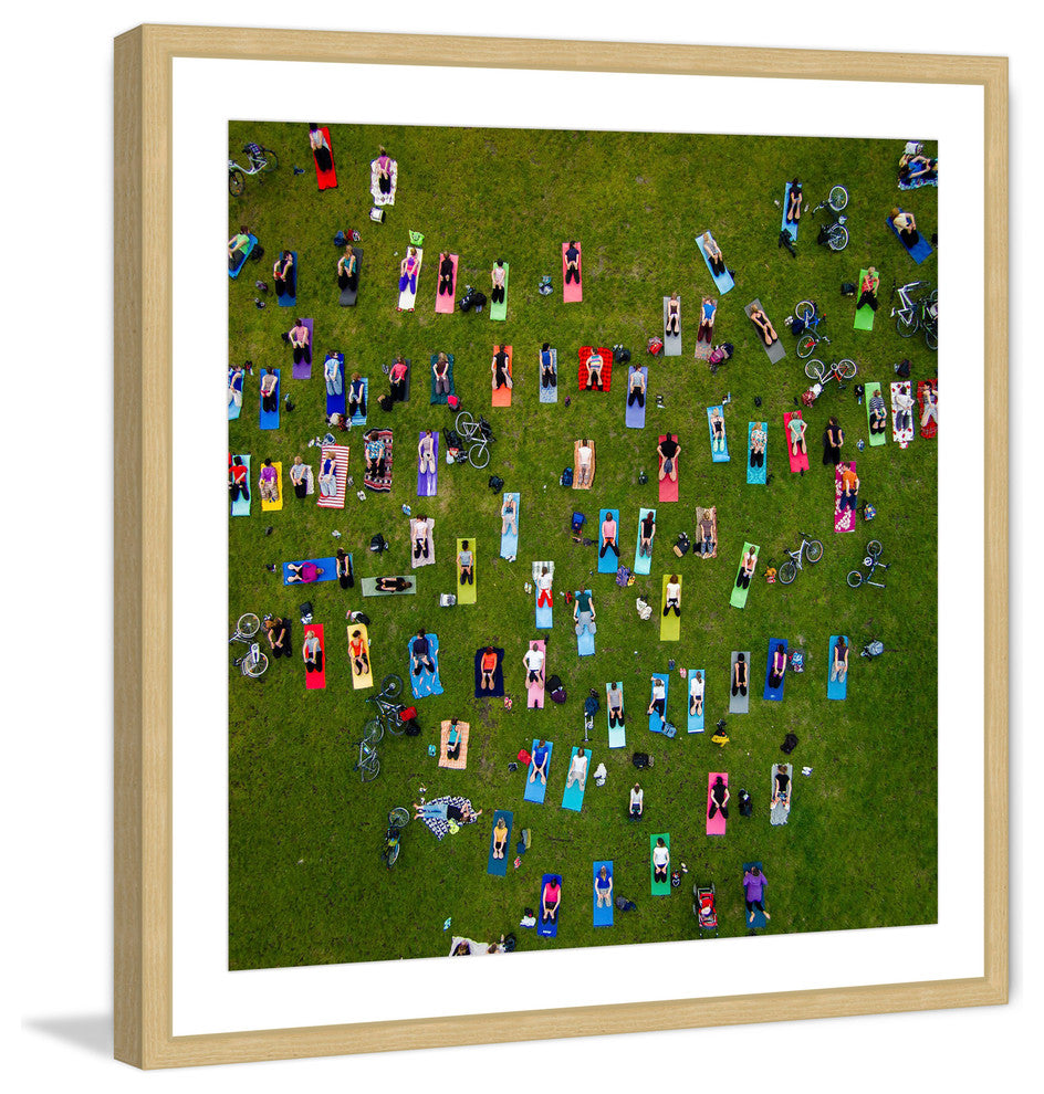 "People On Towels" Framed Print by Karolis Janulis