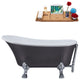 55" Streamline N355CH-CH Clawfoot Tub and Tray With External Drain