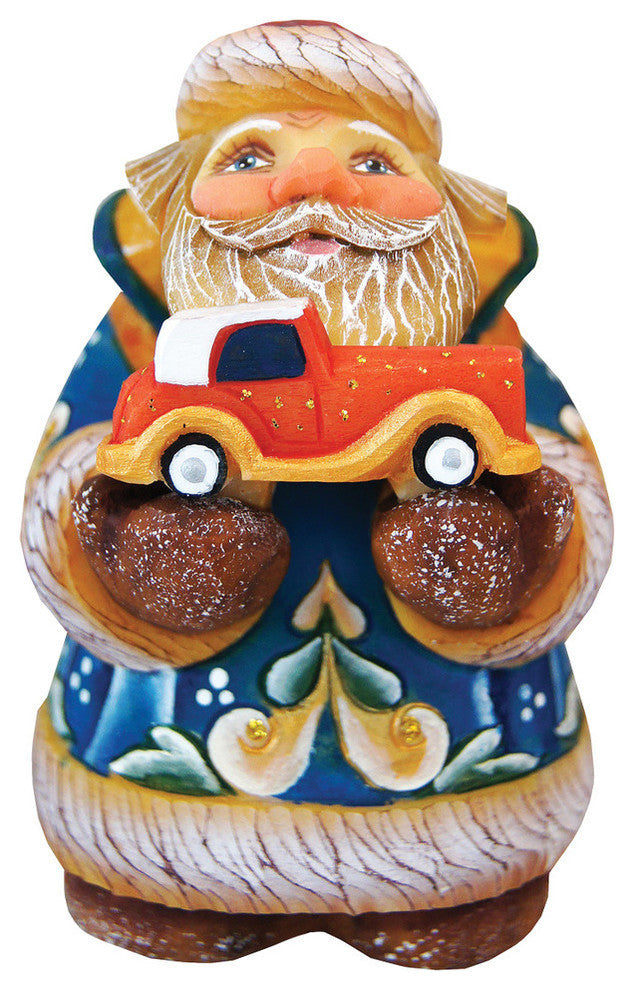 Hand Painted Mini Car Racer Santa Figurine