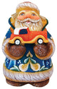 Hand Painted Mini Car Racer Santa Figurine