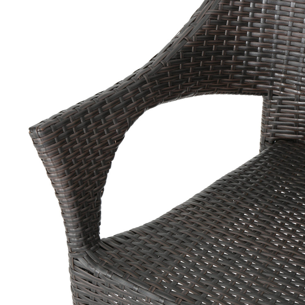 Del Mar Outdoor Brown Wicker Chairs, Set of 2