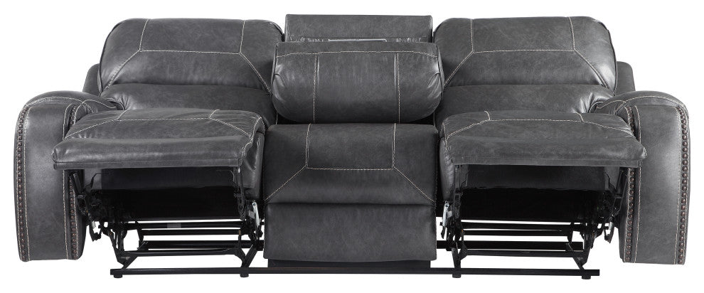 Keily Manual Recliner Sofa Grey