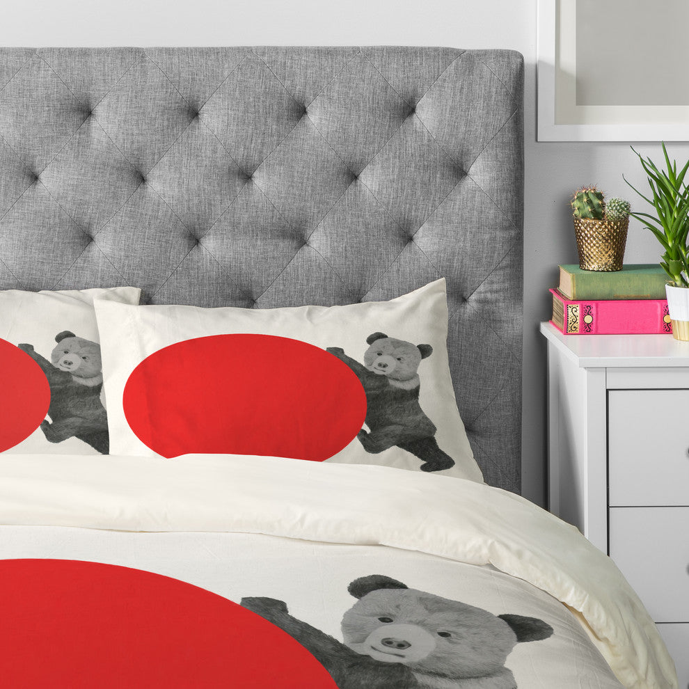 Deny Designs Morgan Kendall red bear Pillowcase