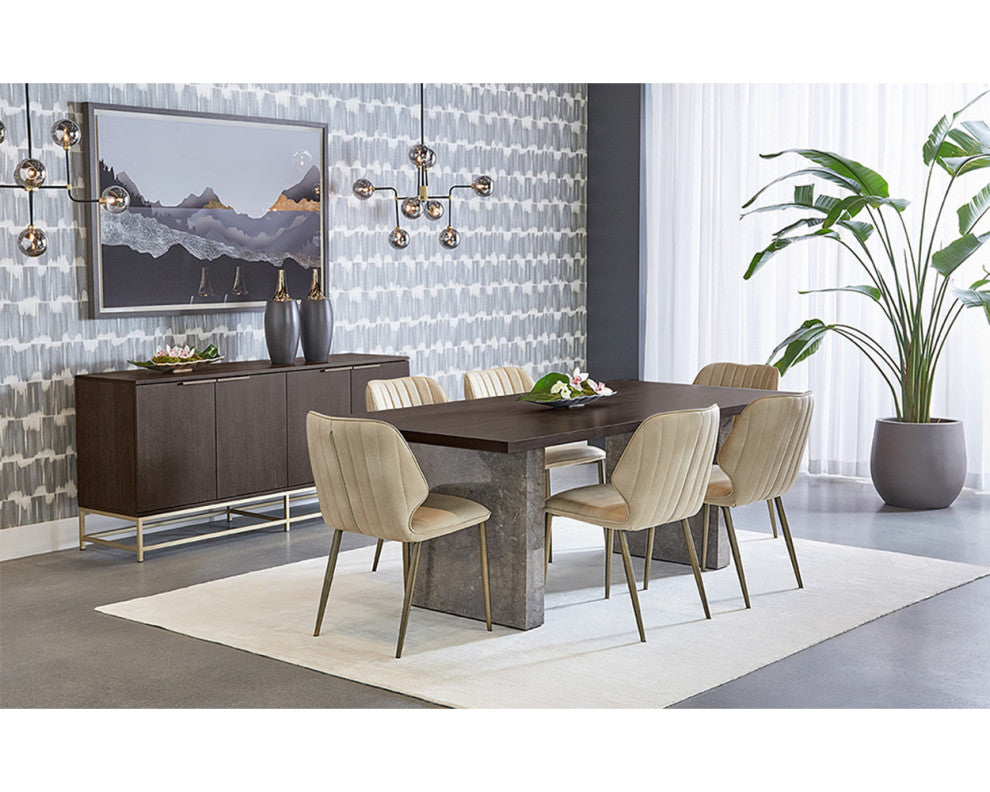 Clinton Dining Chair, Bronze, Bravo Cream, Set of 2