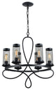 6LT Pendant Lamp, Finish Rustic Black