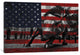 "New York - Wall Street Charging Bull, US Flag" by iCanvas, 40x26x1.5"