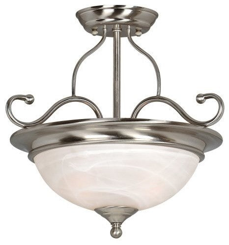Saturn Satin Nickel Semi-Flush Mount Ceiling Light: 54-3967