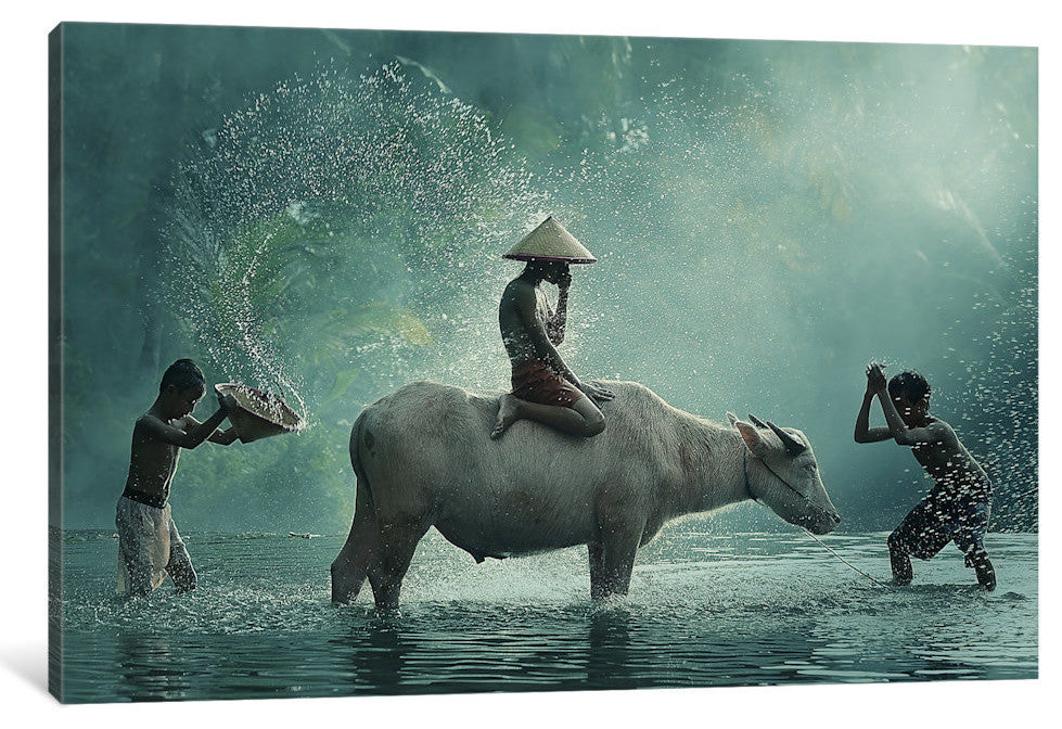 "Water Buffalo" by Vichaya, 40x26x1.5