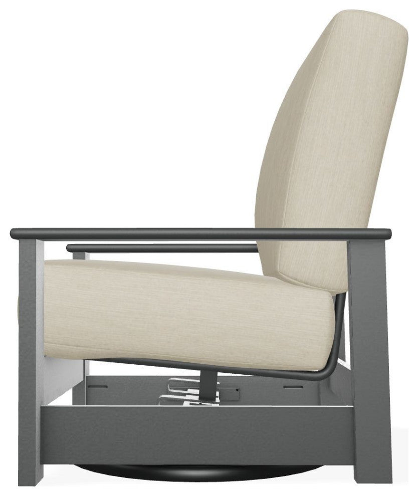 Leeward Deep Seat Outdoor Hidden Swivel Rocker, Huskie/Graphite