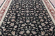 8'x10' Black Herati Design Floral Wool & Silk Tabriz Hand Knotted Area Rug H8798