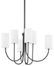 Harlem 6-Light Chandelier, Old Bronze Frame, White Shade