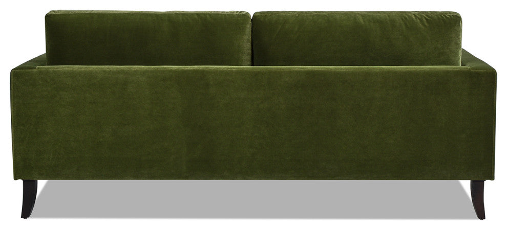 Elliot 84" Velvet Track Arm With Lumbar Pillows, Olive Green