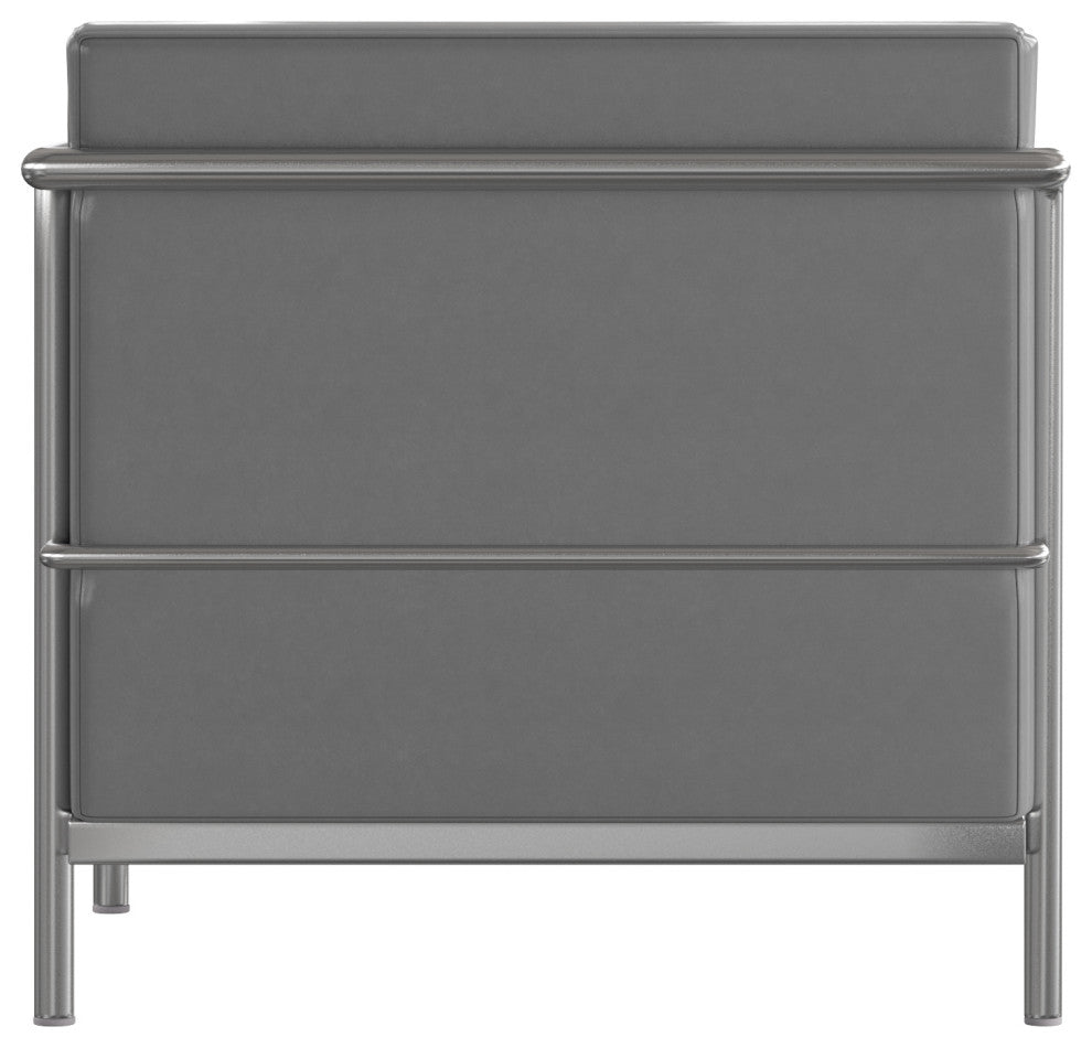 Hercules Regal Series Contemporary LeatherSoft Sofa With Encasing Frame, Gray