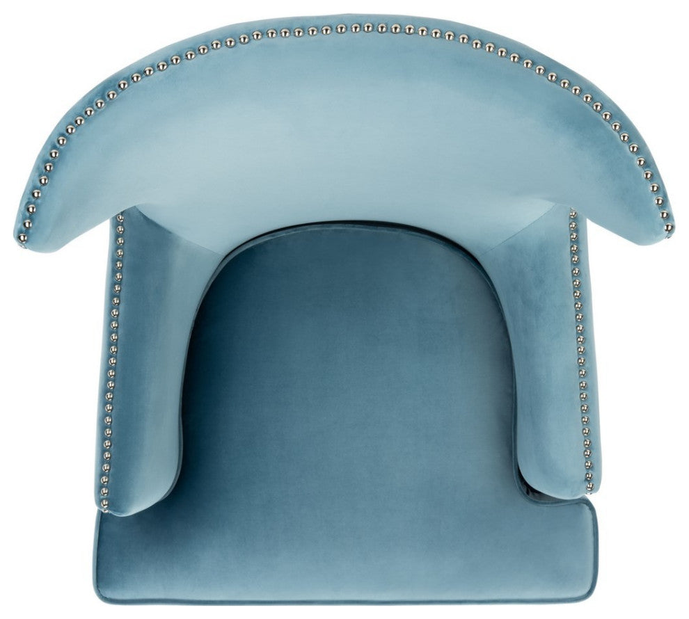 Safavieh Couture Geode Modern Wingback Chair, Light Blue