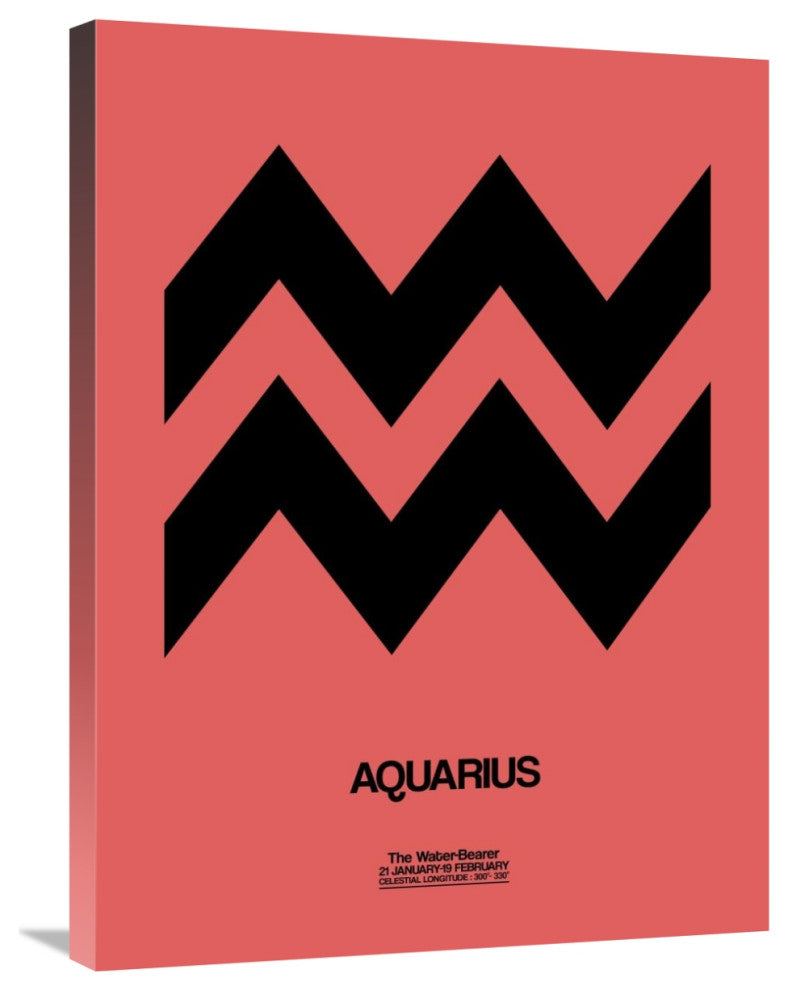 "Aquarius Zodiac Sign Black" Fine Art Print