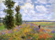 Claude Oscar Monet a Poppy Field, Argenteuil Premium Canvas Print