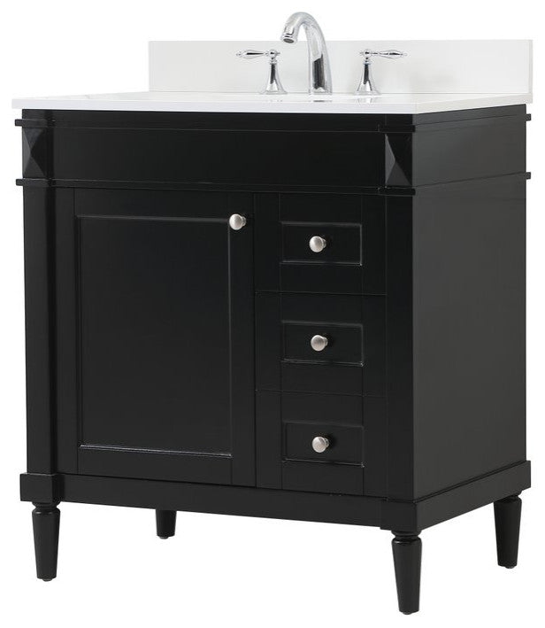 Home Living 21" Transitional Black-Light Bathroom Vanity