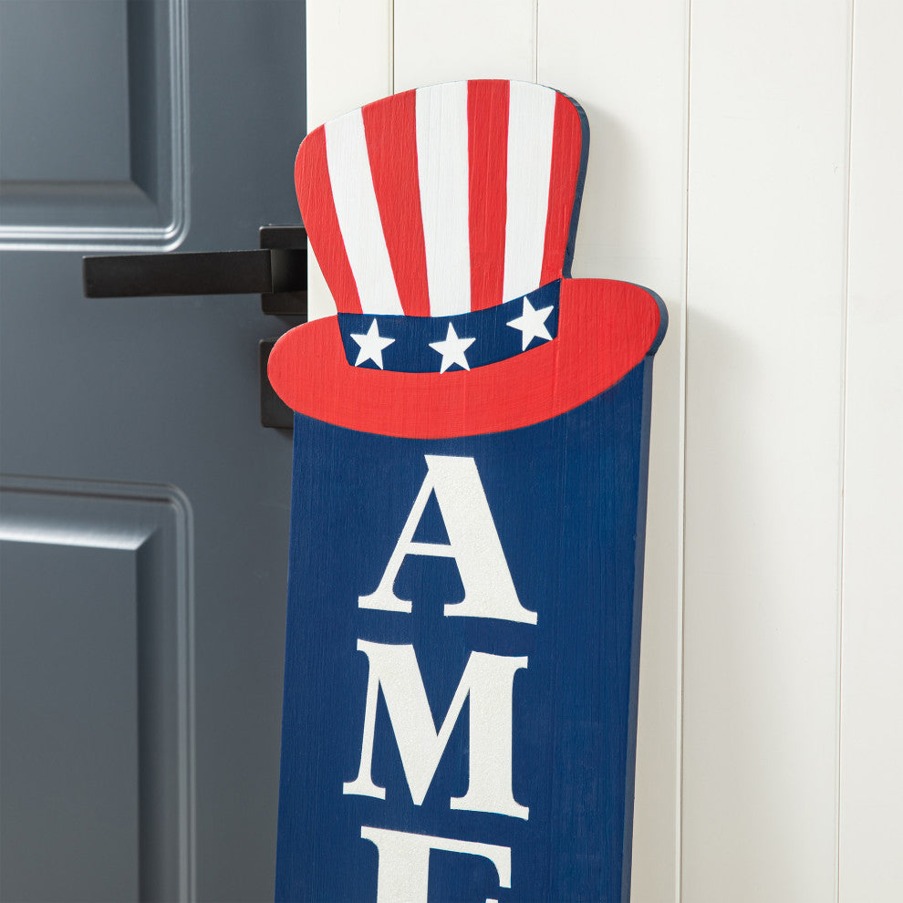 42"H Patriotic Wooden AMERICA Porch Decor