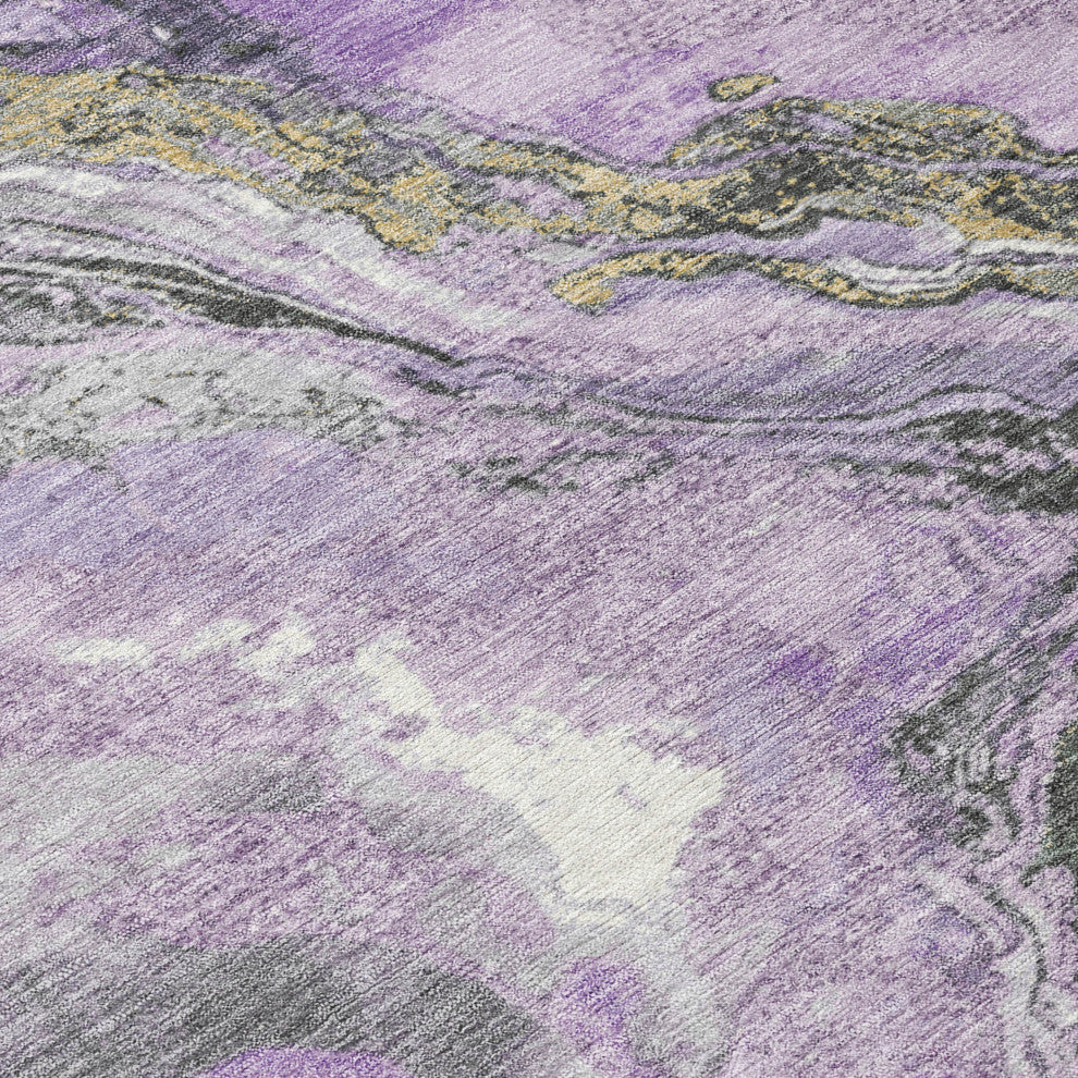 Machine Washable Indoor/Outdoor Chantille ACN1908 Violet 1'8" x 2'6" Rug