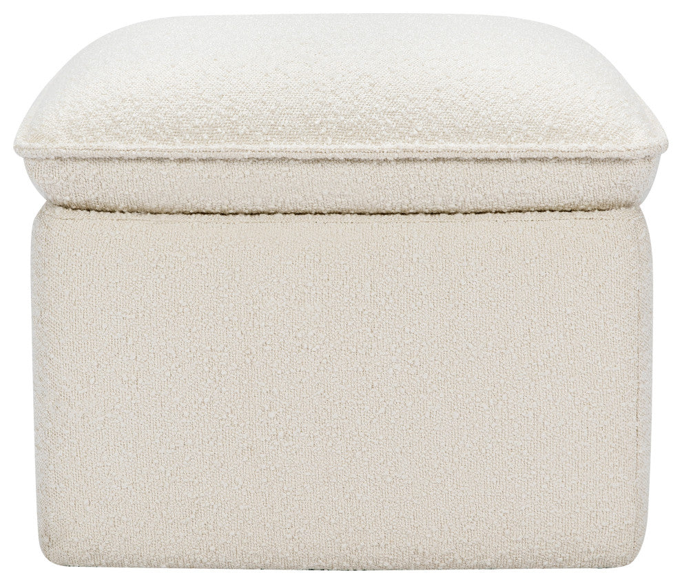 Cali Storage Ottoman, Boucle, Ivory Boucle