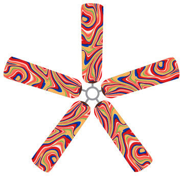 Swirling Rainbow Fan Blade Covers, Set of 5