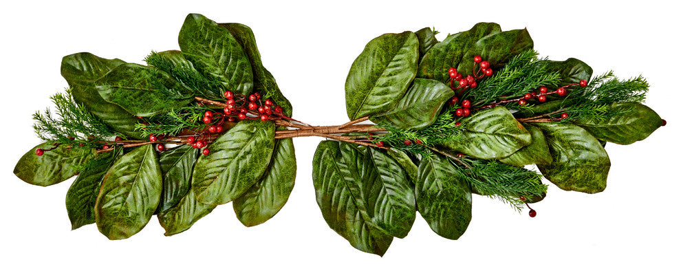 36" Magnolia Leaf Berry Swag