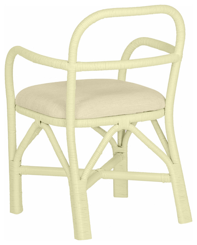 Ginny Rattan Dining Chair, Cream
