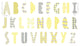 Modern Alphabet Fabric Wall Decals in Yellow, Grey, White