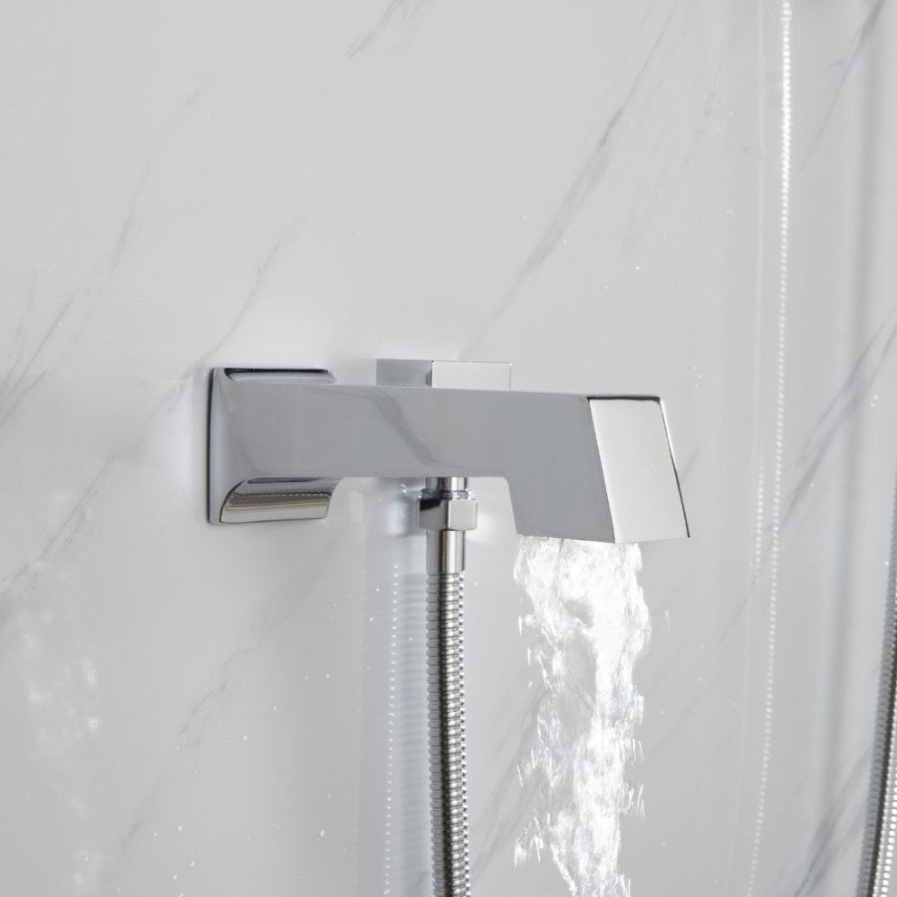 Cero Set 8" Chrome Square Rain Shower and Handheld
