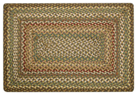 Fir Tonal Oblong Braided Rug, 2'x6'