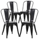 Outdoor Indoor Dining Chairs Side Stackable Restaurant Cafe, Black