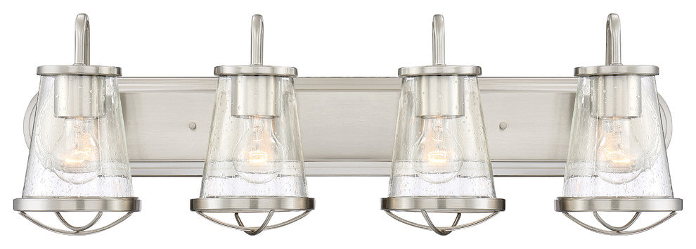 Darby 4-Light Bath Bar, Satin Platinum