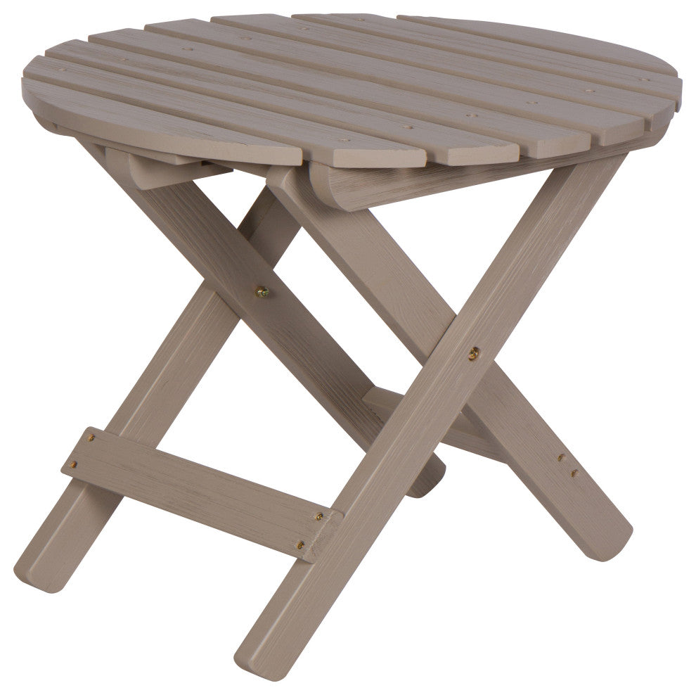 Shine Company 4118GS Adirondack Round Folding Table Hydro-Tex Finish, Graystone