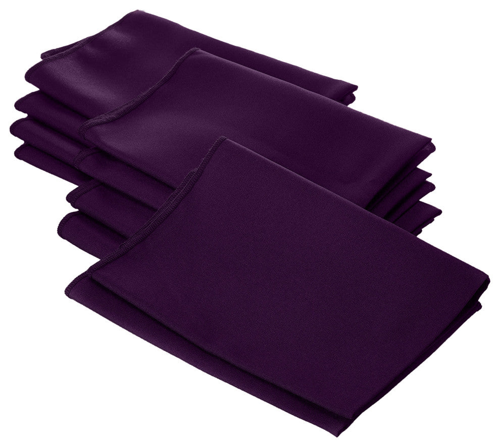 LA Linen Polyester Poplin Napkin, 10 Pack, Eggplant