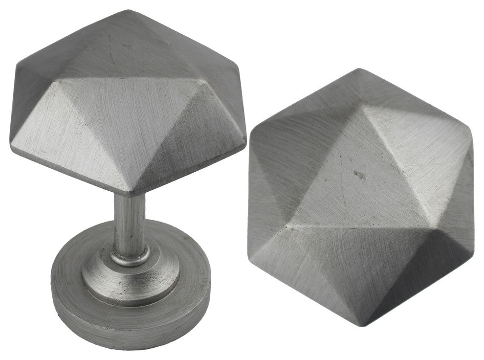 Set of 2 Carbide Medallion Drapery Holdbacks, English Pewter