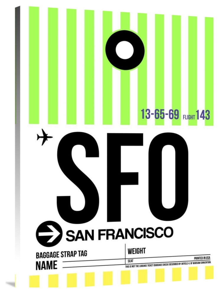 "SFO San Francisco Luggage Tag 3" Fine Art Print