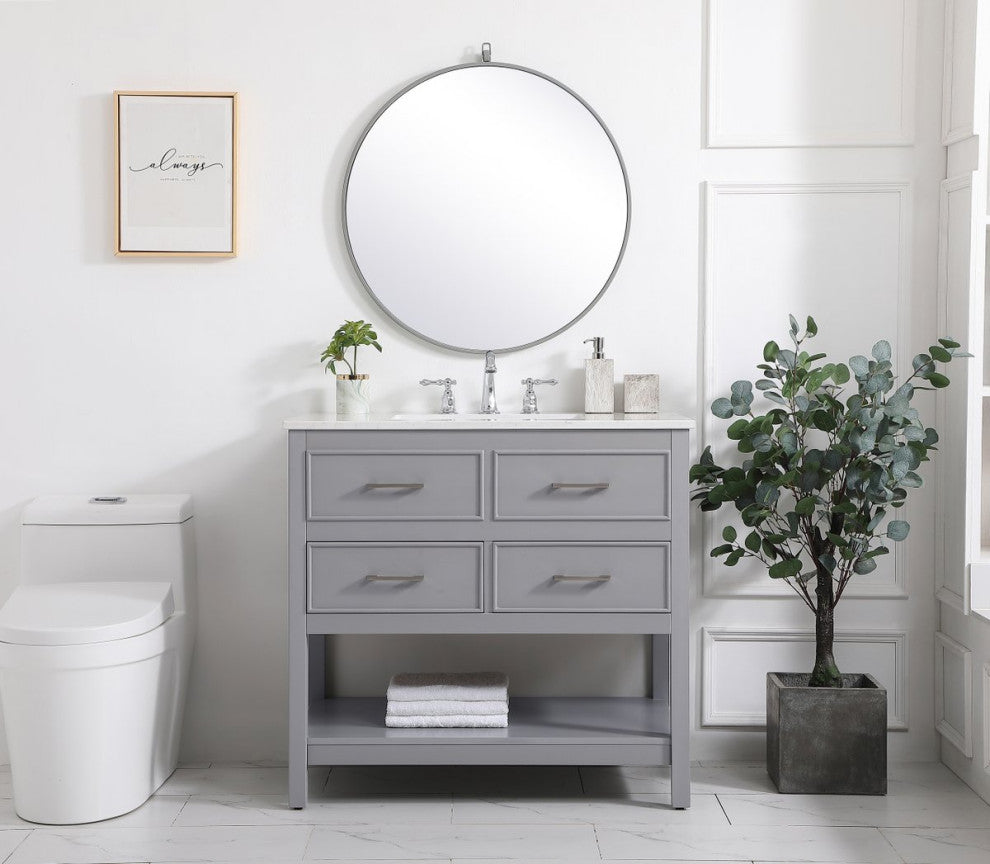 Home Living 36" Single Bathroom Vanity, Gray