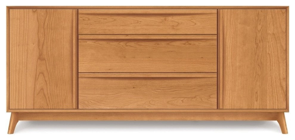 Copeland Catalina 3 Drawers In Center, 1 Door Each Side Buffet, Cognac Cherry
