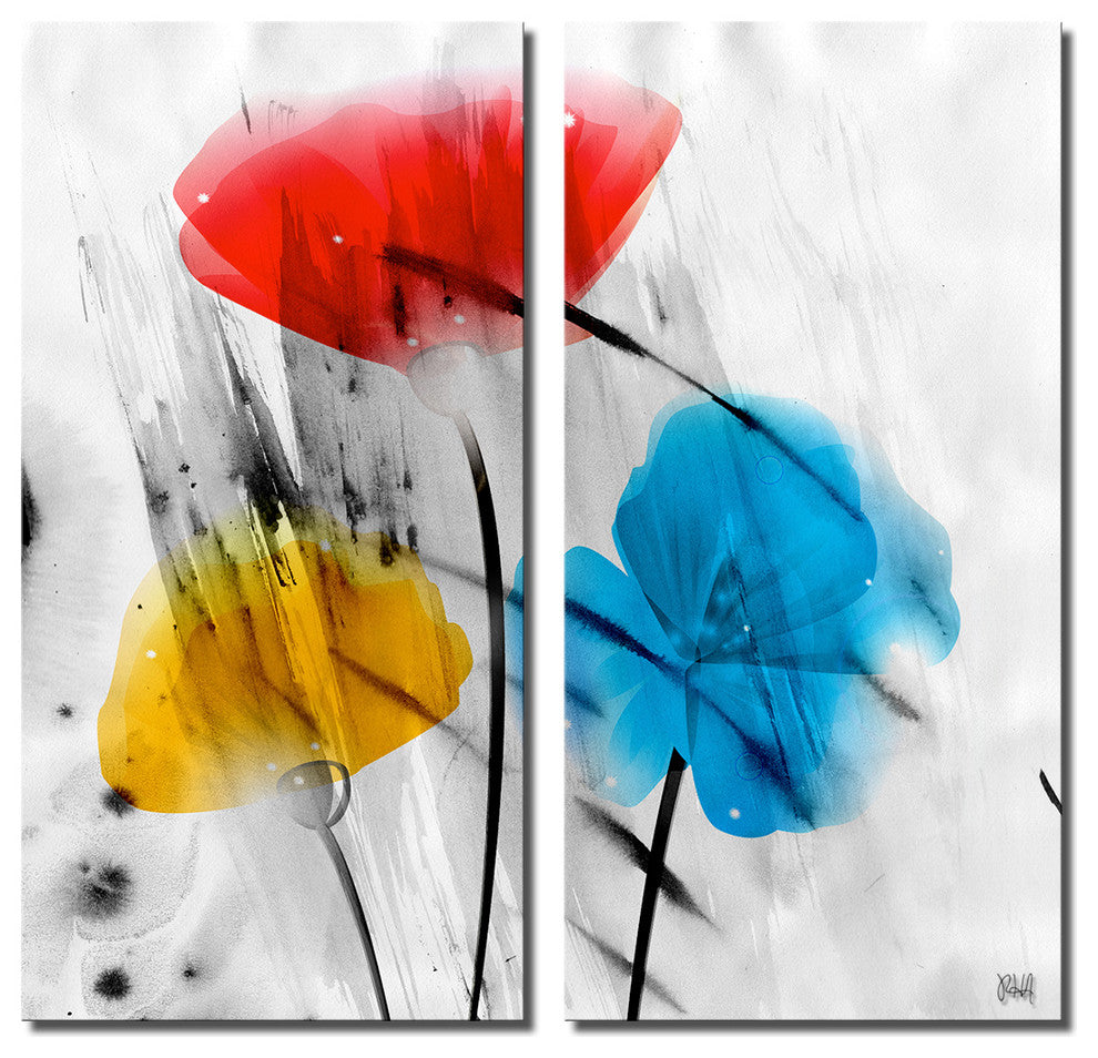 Ready2hangart 'Painted Petals III-B' Canvas Wall Art 2-Panels