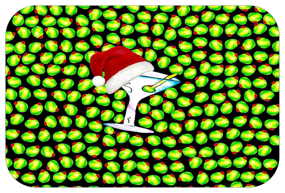 Santa Martini Plush Bath Mat, 20"x15"