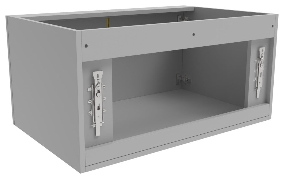 CastelloUSA Alpine 30" Wall Mounted Vanity, Base Only, Gray, Gold Handles