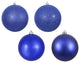 Vickerman N591222A 4.75" Cobalt 4-Finish Ball Ornament Assortment, 4 Per Box