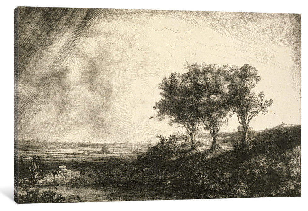 "23.K5-292 The Three Trees " by Rembrandt van Rijn, 18x12x1.5"