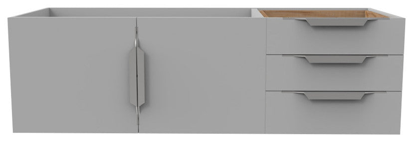 CastelloUSA Alpine 48" Wall Mounted Vanity, Base Only, Gray, Brushed Nickel