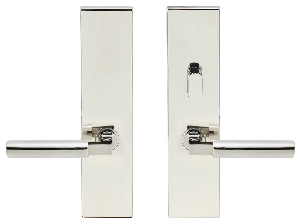 Aurora Lever, Tubular Passage With Privacy Bolt, LH, Polished Stainless Steel