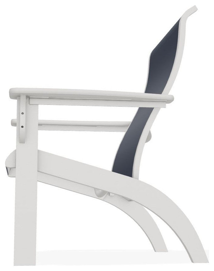 Adirondack Sling Outdoor Adirondack Armchair, Navy/Snow