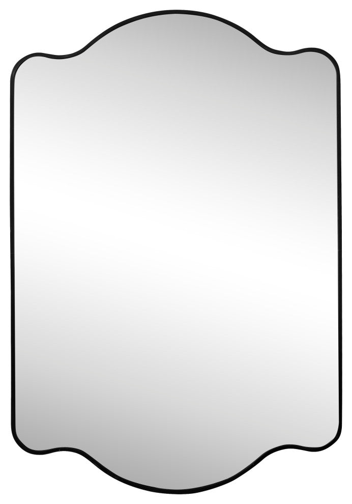 Louisa Medium Scalloped Rectangular Metal Framed Wall Mirror