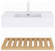 Wall-Mounted Bathroom Vanity With White Rectangular Acrylic Integrated Basin, 30"