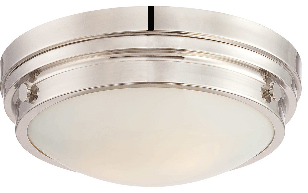 Lucerne Flush Mount, Polished Nickel, 13.25"